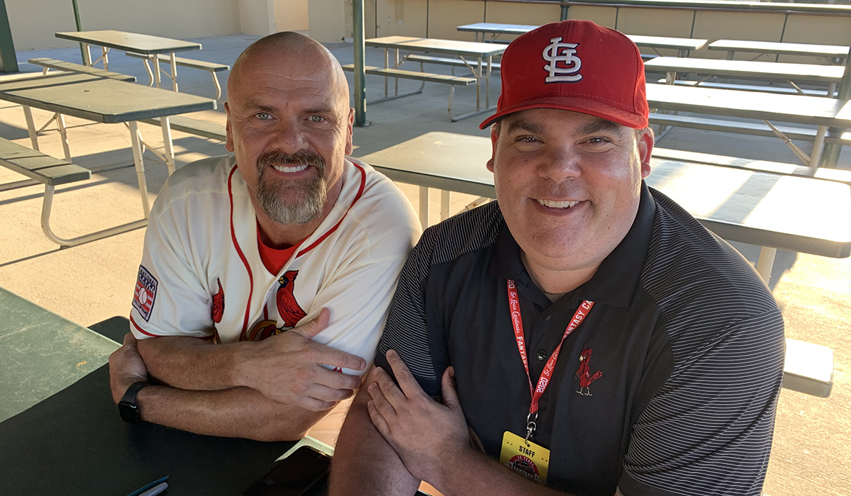 Joe Pfeiffer with Larry Walker, former Cardinals and Hall of Fame outfielder